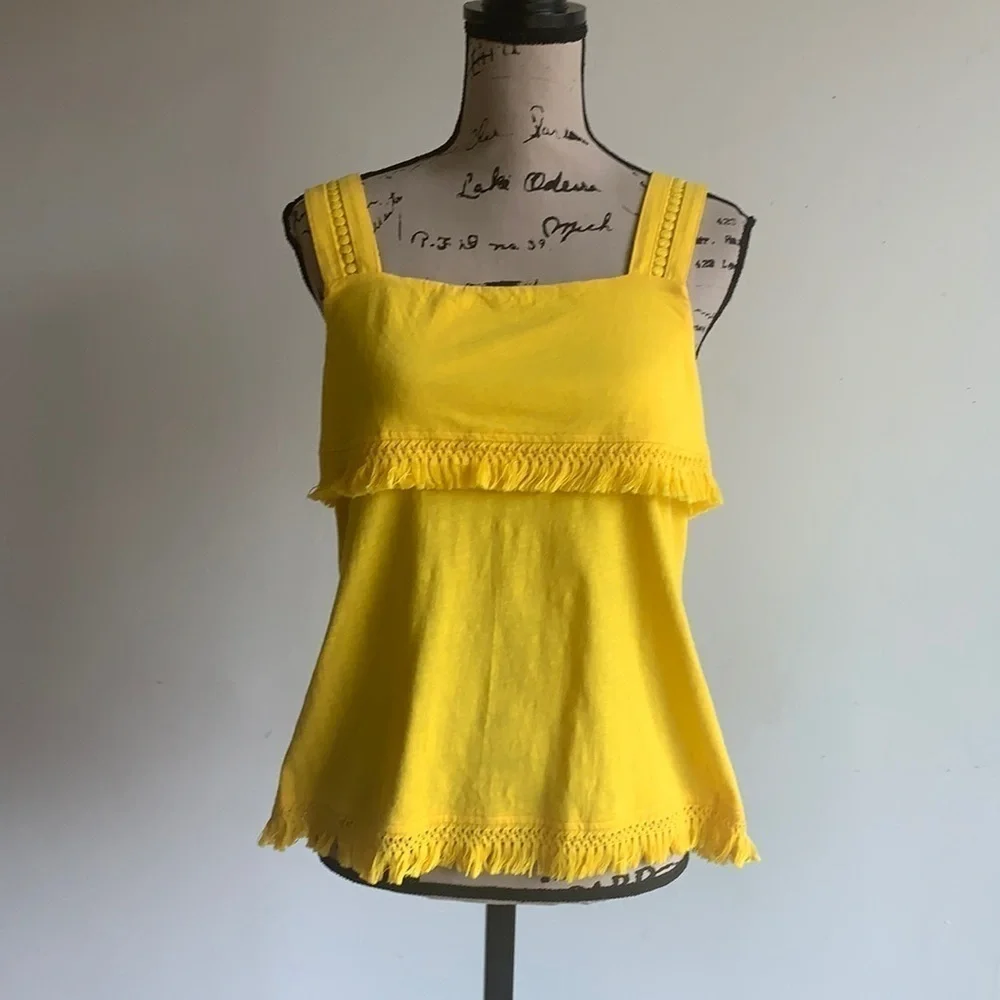 J. Crew. Fringe Warm Sun Tank Top Size XS NWT